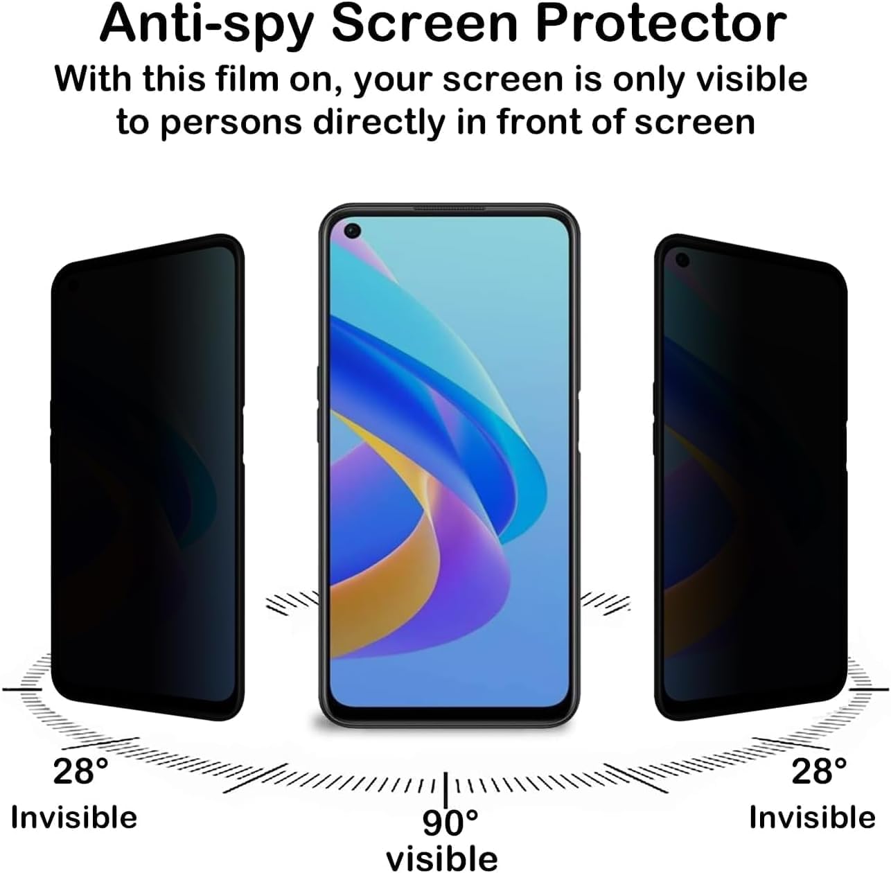 FMEX® Privacy Tempered Glass Protector for Oppo A74 / Reno 5 / Reno 5z